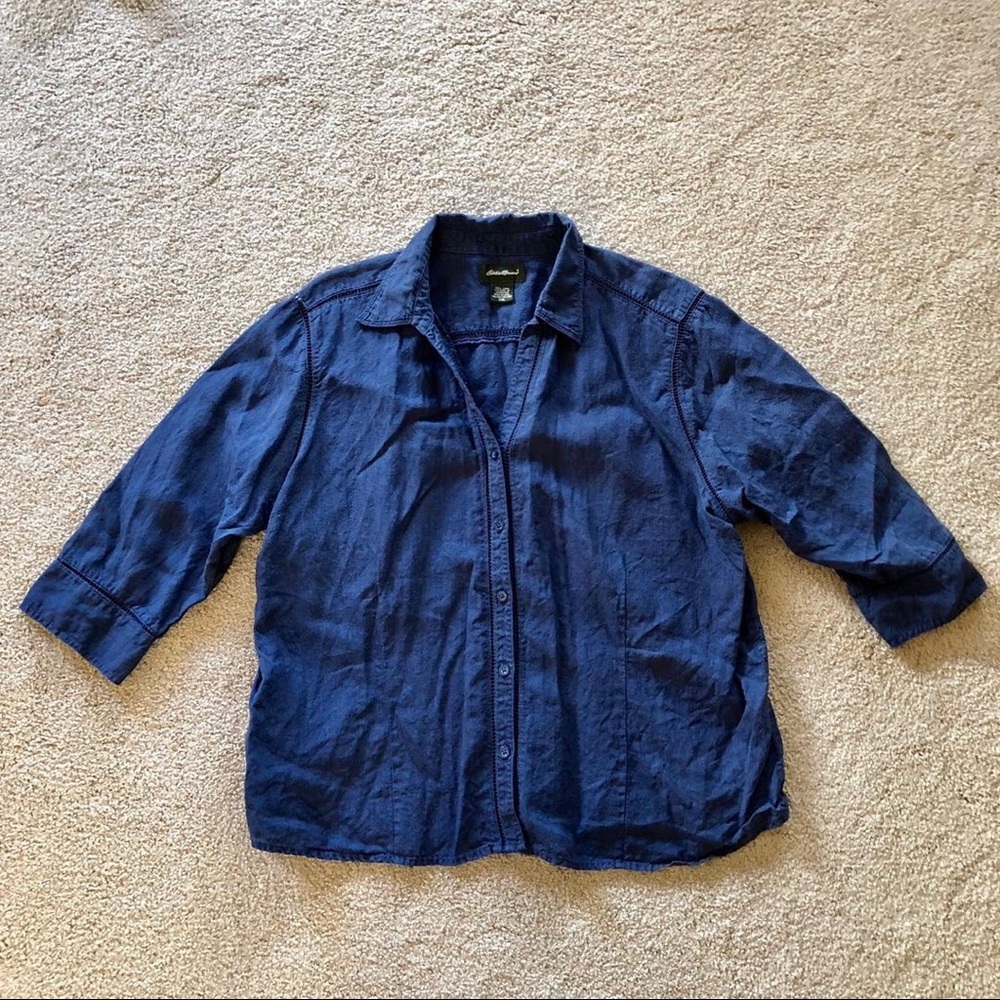 Eddie Bauer Linen Button Down Tunic XXL